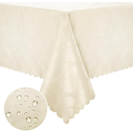 

Rectangle Vinyl Tablecloth 100% Waterproof Heavy Duty Table Cloth for Rectangle Tables Wipeable Table Cover for Kitchen Dinner Party (Beige 60 x 102) Beige 60 x 102