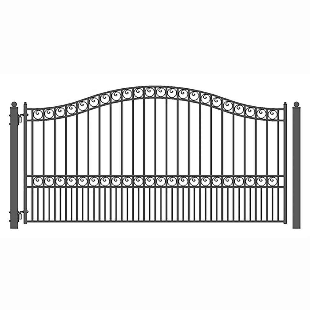 ALEKO Driveway Iron Wrought Steel Gates Single Swing New Paris Style 18