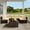 Gray-4 Pieces, variant on Patio Furniture Set, Lofka 7 Pices Outdoor Conversation Set with Sectional Sofa, Glass Bistro Coffee Table for Outdoor Garden Backyard, PE Rattan, Gray Removable Cushion