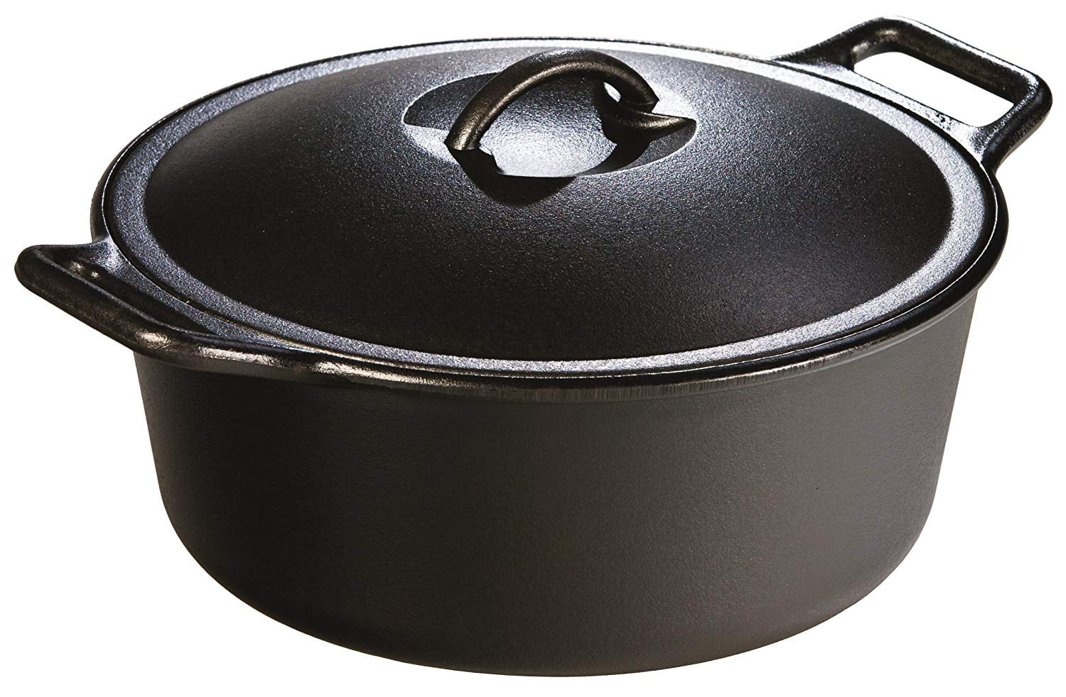 Lodge 7 Quart Seasoned Cast Iron Dutch Oven, P12D3, with Cast Iron