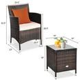 thumbnail image 5 of Gymax 3PCS Patio Rattan Chair & Table Furniture Set Outdoor w/ Beige Cushion, 5 of 10