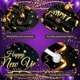 thumbnail image 4 of Gold Theme Happy New Year Banner Festive New Year Display Snowflake Pattern Star Decor 2026 Backdrop for New Year Party 2026 Celebration Holiday Gathering, 4 of 9