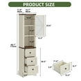 thumbnail image 4 of Uforic 68"H Bathroom Storage Cabinet with Adjustable Shelf & Door, Drawer Storage Cabinet, White, 4 of 8