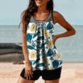 thumbnail image 6 of CALAFEBILA Tankini Plus Size Swimsuits for Women Modest 2 Piece Pleated Hawaiian Print Bathing Suit, 6 of 6