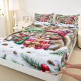 thumbnail image 3 of Homewish 3D Jungle Squirrel Twin Sheet Sets, Christmas Winter Gifts Twin Fitted Sheet, Kawaii Rustic Animal Flat Sheet, Super Cozy Room Decor, 3 Pieces, 3 of 7