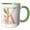 Green/White, variant on 3drose, Monogram Initial K Pink Rose Floral on Black and White Polka Dots, 11oz Two-tone Green Mug