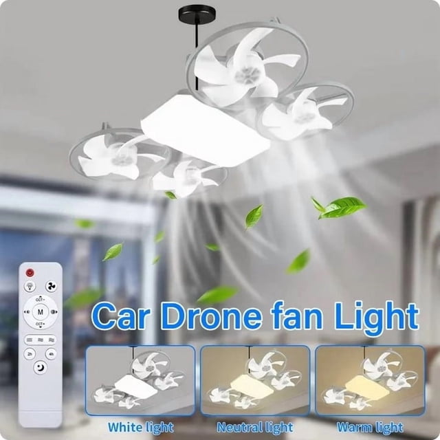 Kieccall LED Fan Light Remote Control E27 Socket High Power Foldable Wide Voltage Lamp for Home Ceiling