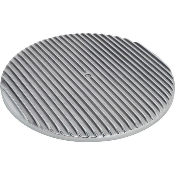 14 Inch Round Finned Air Cleaner Top Lid, Polished Aluminum