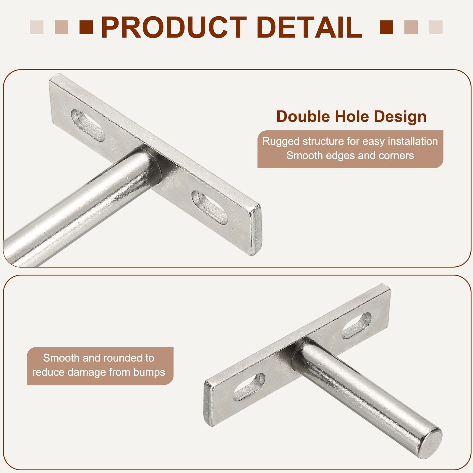Uxcell 4 PCS Blind Shelf Supports, 4 Inch Heavy Duty Floating Shelf Bracket Colorful