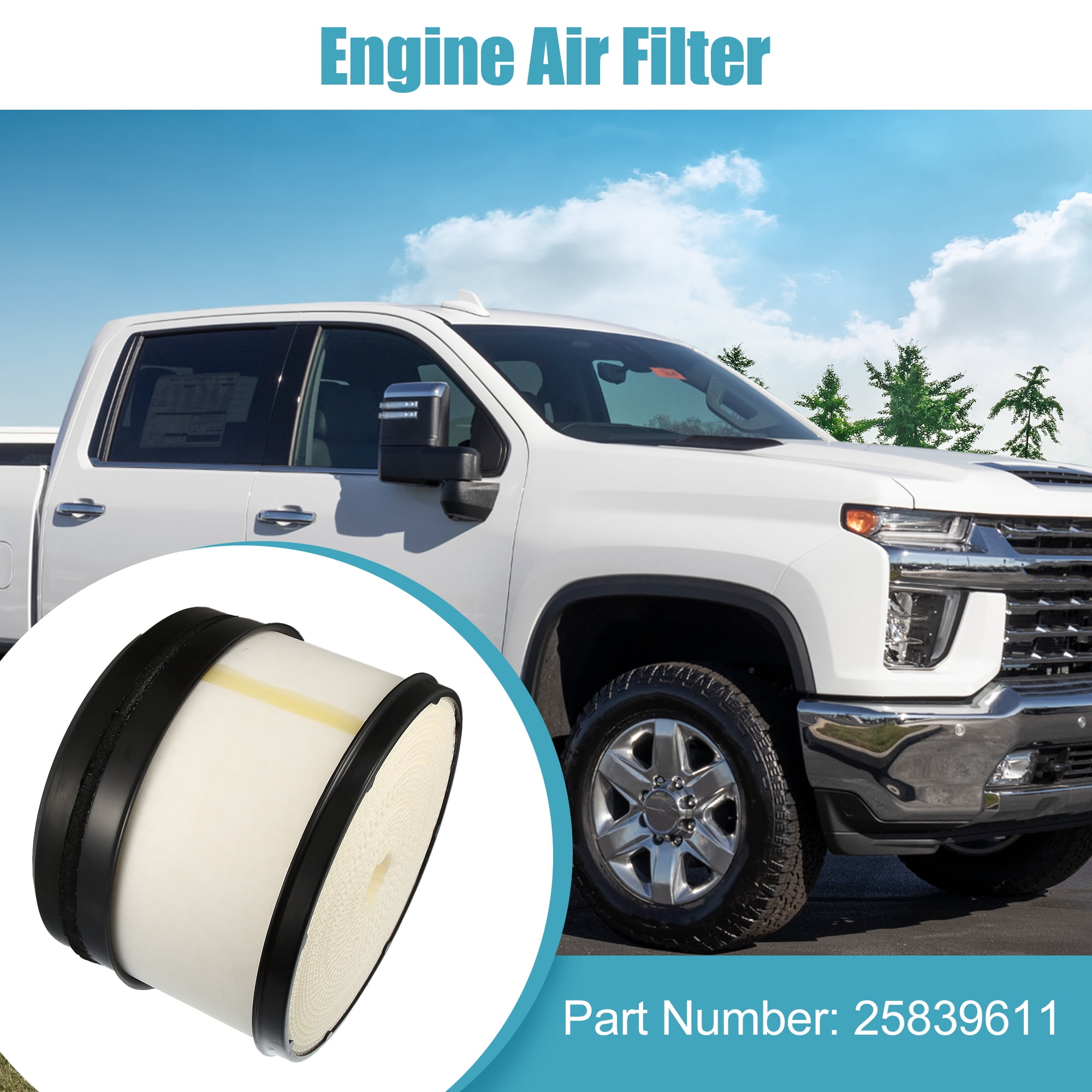 Unique Bargains Great Engine Air Filter 25839611 for Chevrolet Silverado 2500 3500 HD
