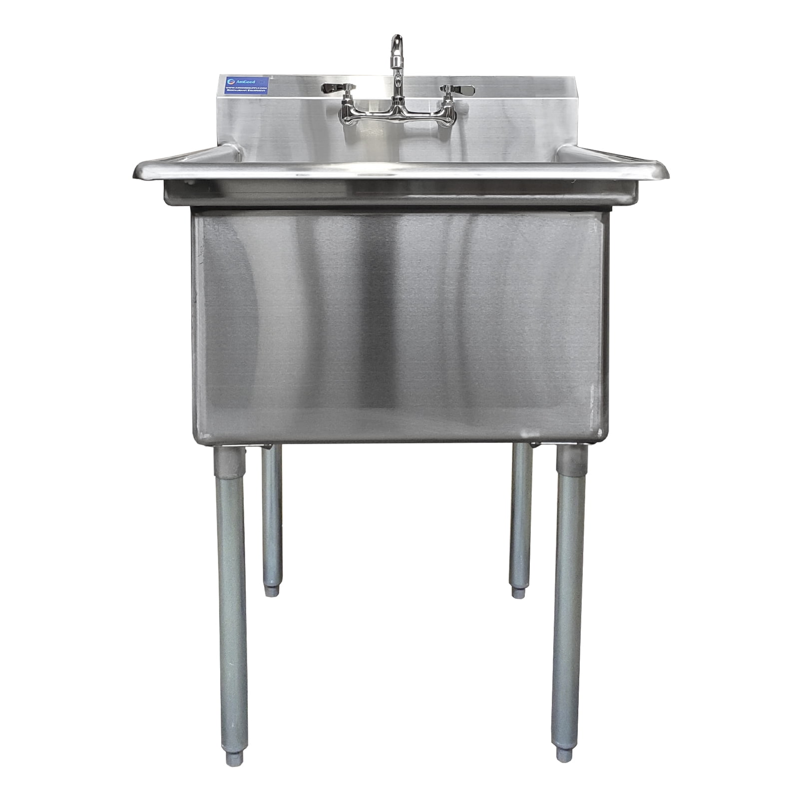 24″ x 24″ Stainless Steel Prep & Utility Sink With Faucet | 304 Stainless Steel | NSF | Overall Size: 30″ x 29.5″ | Restaurant, Kitchen, Laundry, Garage
