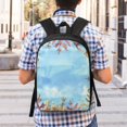 thumbnail image 6 of Goofa Sea and Fish Pattern 17in Student Backpack - School, Travel, Work Bookbag -Laptop Backpack,Water Resistant College School Computer Bag, 6 of 6