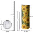thumbnail image 5 of 20oz Sunflower Skinny Tumblers Stainless Steel Tumbler with Lid and Straw,Vacuum Insulated Double Wall Travel Tumbler Cups with Cleaning Brush for Coffee,Tea, 5 of 6