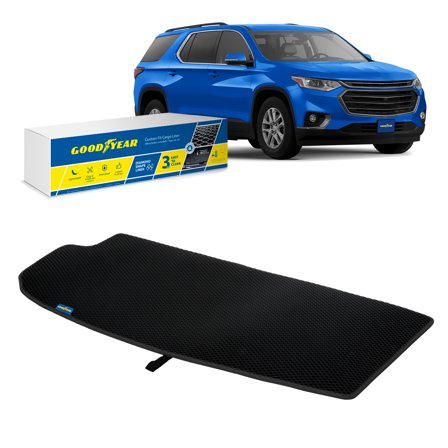 Goodyear Custom Fit Cargo Mat Liner for Chevrolet (Chevy) Traverse 2018-2023 - Heavy Duty Trunk Liner, Diamond Shape, Luggage with Waterproof, Liquid & Dirt Trapping Technology - GY006328