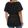 thumbnail image 4 of Shirts For Women Casual Shirt Ruffle Wrap V Neck Tops Tie Waist Peplum Business Work Blouse Womens Tops, 4 of 6