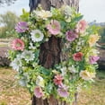 thumbnail image 3 of Flores artificiales, flores falsas, flores artificiales, juego de regalo para mujer, puerta de entrada, flores aromáticas, hojas y plantas de dinero, guirnaldas de flores para exterior, decoración de, 3 of 6