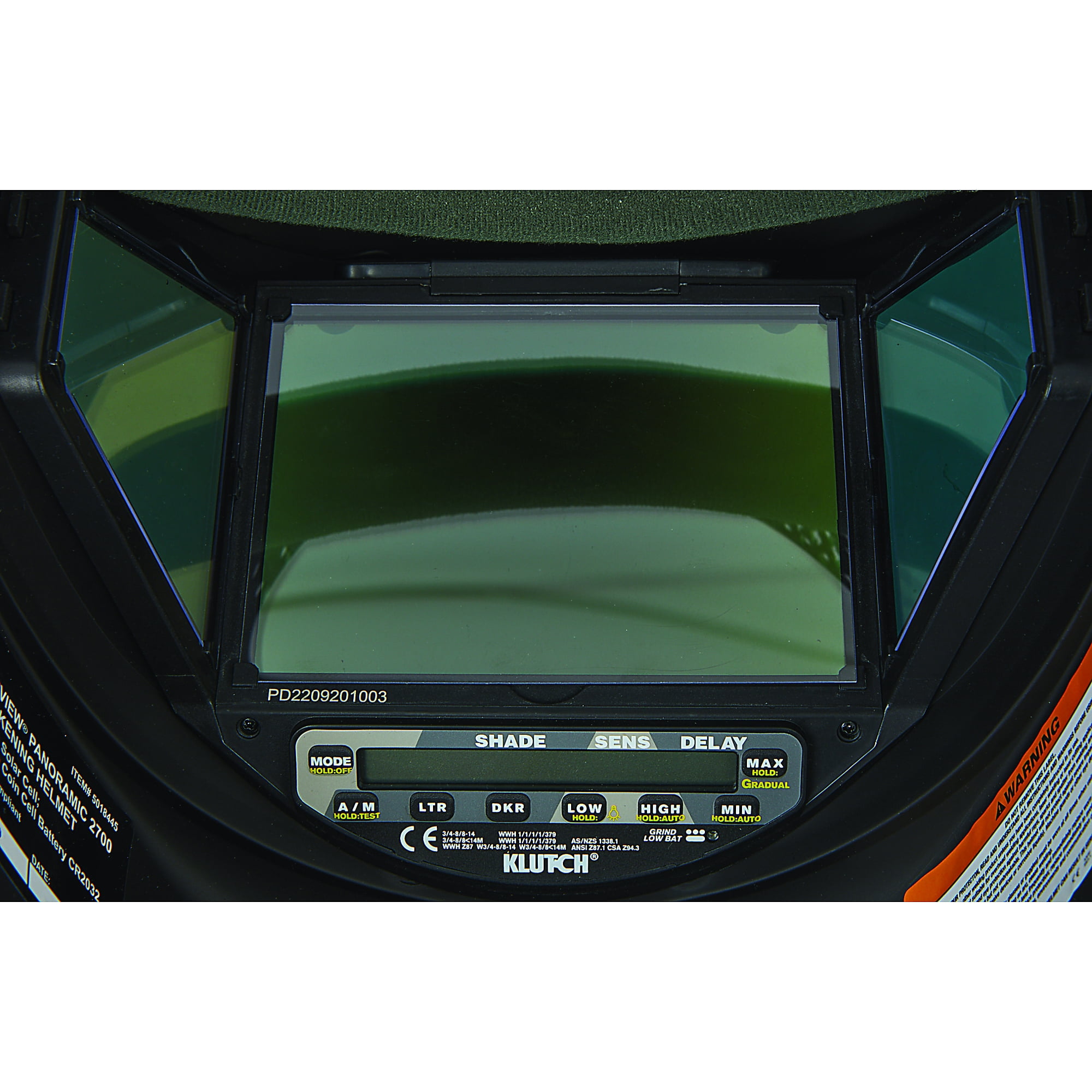 Klutch MonsterView Panoramic 2700 Auto-Darkening Welding Helmet with Grind Mode