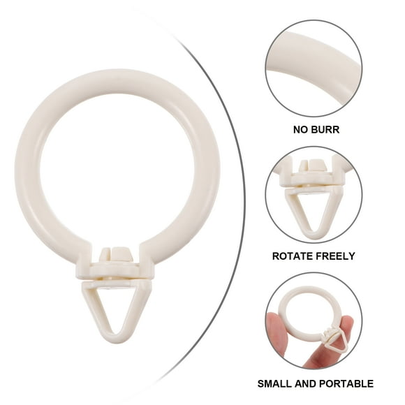 OULII 48Pcs Plastic Curtain Hangers Hanging for Living Room