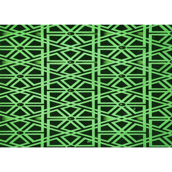 Ahgly Company Machine Washable Indoor Rectangle Transitional Dark Forest Green Area Rugs, 7' x 10'