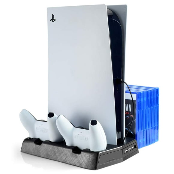 Support de Refroidissement Vertical pour Console PS5 avec Chargeur à Double Contrôleur, Compatible avec la Console PlayStation 5 et l'Édition Numérique,