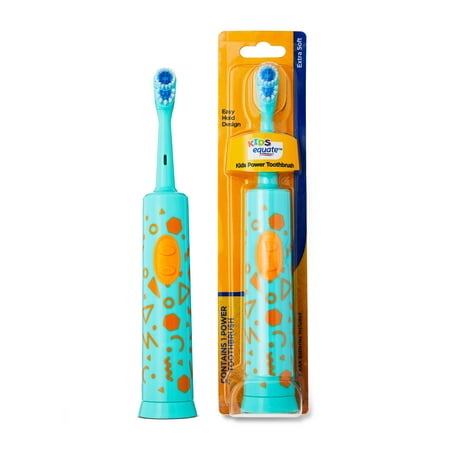 Equate Kids Easy Hold Design Electric Battery Powered Toothbush, Extra Soft Bristles