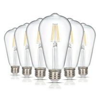 Simba Lighting LED Edison ST21 4W 40W Equivalent Light Bulbs 120V Dimmable E26 Base 2700K Warm White 6-Pack