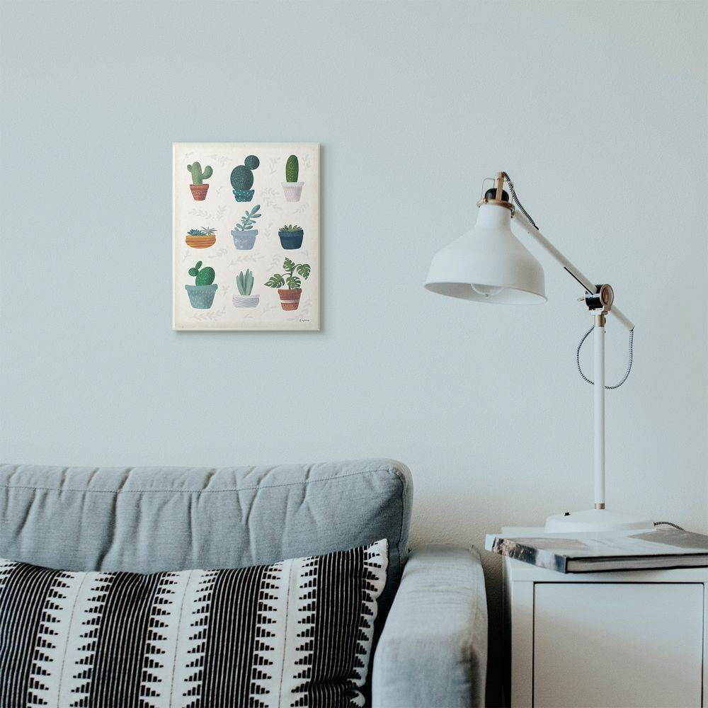 Stupell Industries Cute Succulent Design Pattern Chart Wall Plaque Art by Becky Thorns