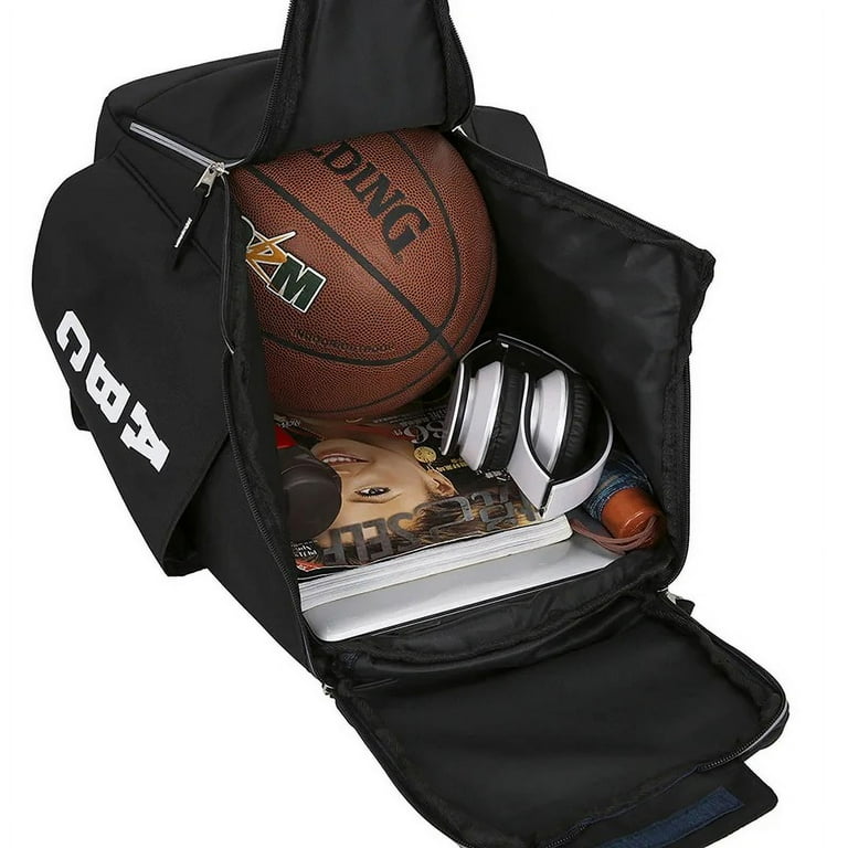 Basketball Backpack Bag Large Sport Black Bag With Ball Compartment Unisex