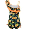 thumbnail image 6 of 7-8 Years Little Girls Swimsuit Toddler Kids Baby Girls Fashion Cute Flower Fruit Print Bikini Ruffles One-piece Swimsuit Orange, 6 of 6