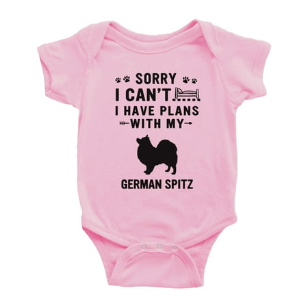 

Sorry I Can t I Have Plans With My German Spitz Love Pet Dog Cute Baby Jumpsuits (Pink 0-3 Months)