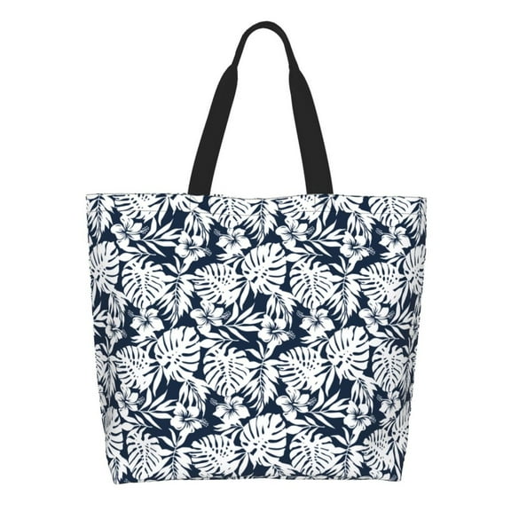 Honeii Hawaiian Style Print Tote Bag for Women, Foldable Tote Bag Large Shoulder Bag Top Handle Handbag for Travel, Work