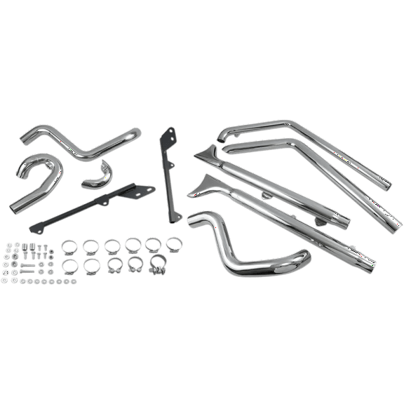 Bassani True-Dual 33" Fishtail Chrome Exhaust System w/Baffles (1S66E-33)