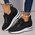 thumbnail image 3 of Rokment Womens Walking Non Slip Work Shoes with Hidden Wedges Breathable Mesh Lace up Platform Chunky High Heels Slip on Nurses Nursing Tennis Fashion Sneakers Black Size 6.5, 3 of 6