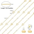 thumbnail image 2 of 16.4Ft Brass Pearl Bead Chain Heart Pearl Beads Garland String with 20pcs Lobster Claw Clasp and 40pcs Jump Ring for Jewelry Making Valentine's Gift DIY, 2 of 6