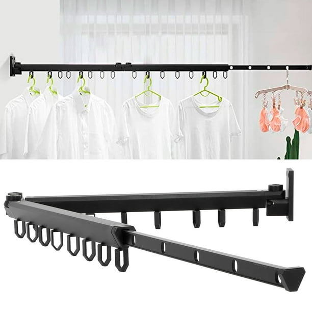 Zaqw Wall Mounted Folding Clothes Hanger Adjustable Drying Rack For Balcony Bathroom Com - Wall Mounted Laundry Drying Rack Outdoor