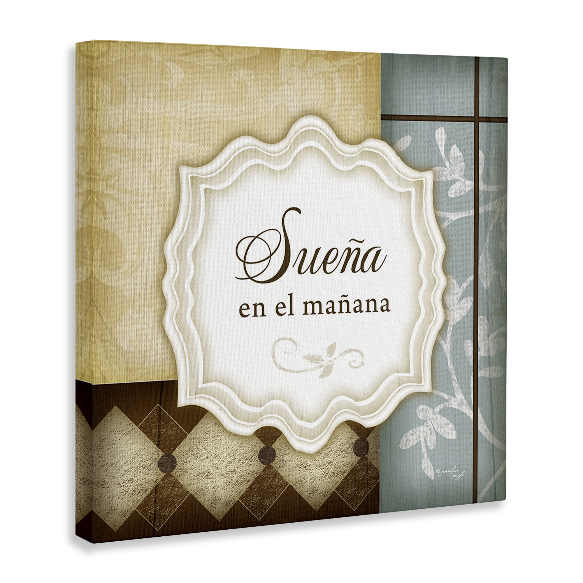 Stupell Industries Sueña en el Mañana Inspirational Quotes & Sayings Painting Wrapped Canvas Art Print Wall Art, 24 x 24