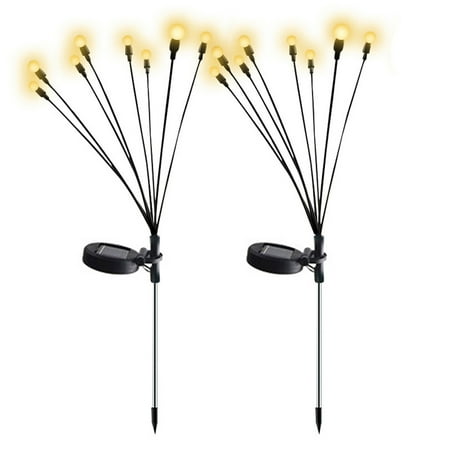 

AMNHDO 2pcs Solar Swing Light Outdoor Waterproof Firefly Path Lamp Convenient Use Yard Decor for Outdoor Decor (Warm Light+8LED)