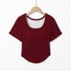 thumbnail image 4 of Tops de Manga Corta de las Mujeres Casual, Moda de Color Sólido, con la Almohadilla de Pecho Top de Pijama para las Mujeres, 4 of 7