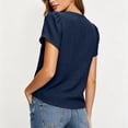 thumbnail image 5 of Fewfanhot Womens Summer Clothes Short Sleeve Tops Petal V Neck Blouses Dressy Casual 2026 Trendy Henley Shirts, 5 of 9