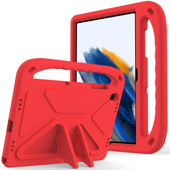 Allytech Galaxy Tab A9 11" Case for Kids, Soft EVA Rubber Shockproof Lightweight Handle Stand Bumper Cute Design Kids Friendly Case Cover for Samsung Galaxy A9 Plus 11" SM-X210 X215 X216 - Red