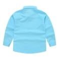 thumbnail image 3 of Dweltoz Boys School Uniform Long Sleeve Solid Button Up Top Classic Collared Dress Shirt Back to School Clothes,Sky Blue 6-7Years, 3 of 8