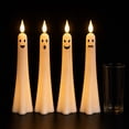 thumbnail image 6 of 2026 4PCS Halloween Ghost LED Taper Candles, Light Sensor Auto On/Off Ghost Flameless Candlesticks, 24cm Decorative Battery Operated Candles for Table Mantel Party Home Decor, 6 of 8