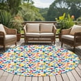 thumbnail image 5 of 5ft Round Rug, Colorful Polka Dot Non-Skid Rubber Backing Large Area Rugs - Living Room Bedroom Home Office, Rainbow Polka Dots Watercolor Indoor Floor Mat Carpets Washable Rug, 5 of 9