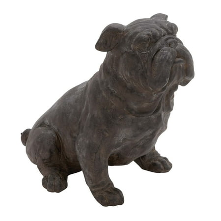 Decmode - Large Dark Brown Bulldog Statue, Bulldog Dog Lover Gift Ideas, Man’s Best Friend Dog Figurine, Life Size Dog Statue, 17” x 13”