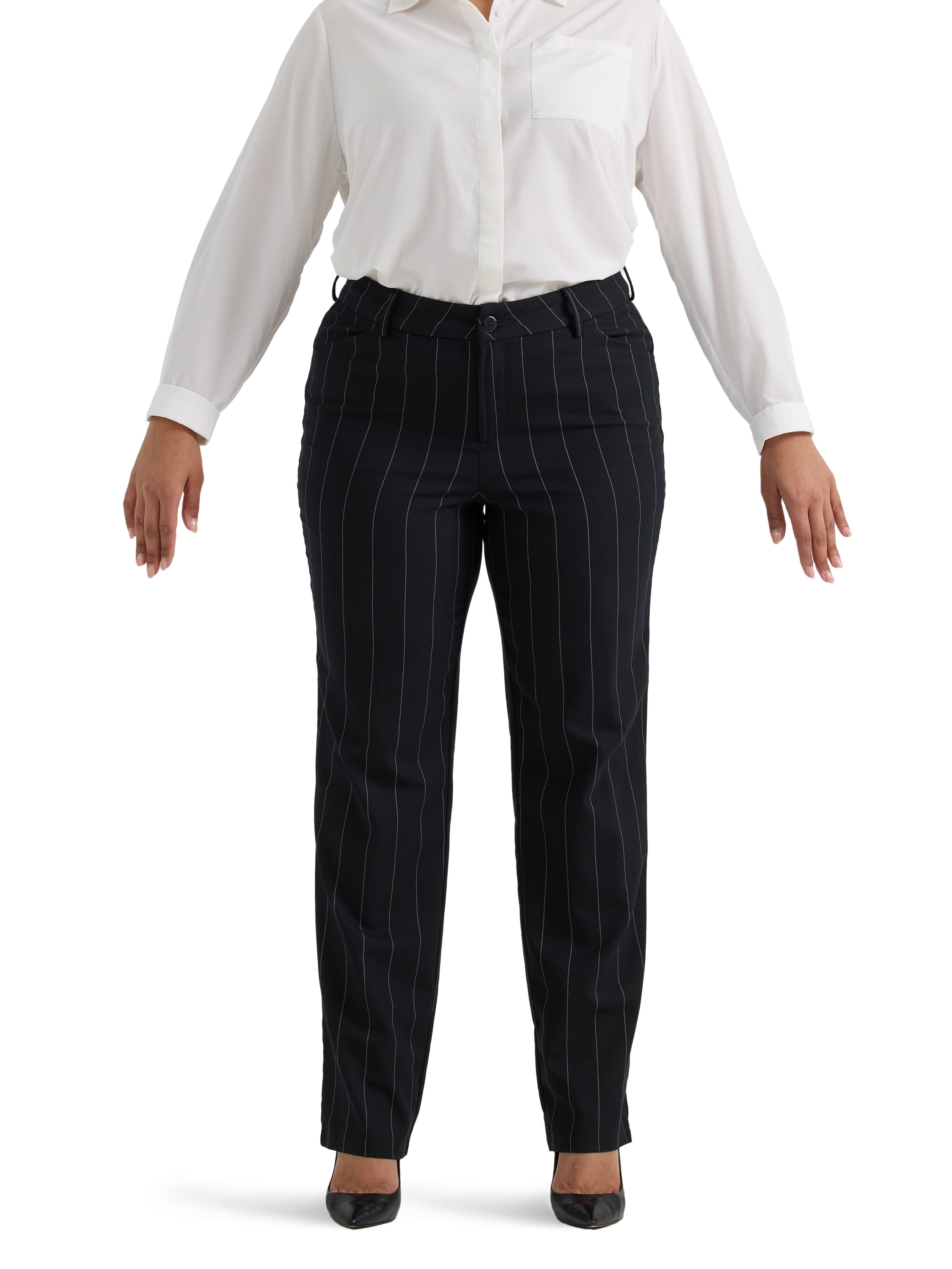 Lee Women's Plus Wrinkle Free Relaxed Fit Straight Leg Pant, Sizes 14-30