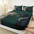 thumbnail image 3 of jejeloiu Black Brown Leopard Queen Sheet Sets,Jungle Animal Flat Sheet,Modern Abstract Artwork Queen Fitted Sheet For Man Women,Breathable Home Decor,4pcs, 3 of 7