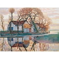 thumbnail image 2 of Mondrian, Piet 32x25 Gold Ornate Wood Framed with Double Matting Museum Art Print Titled - Farm near Duivendrecht, 2 of 4