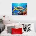 thumbnail image 4 of JEUXUS Family Wall Decor For Bedroom Family Canvas Wall Art For Bathroom Sea Turtles Wall Pictures Artwork Office Canvas Art Blue Ocean Wall Painting Modern Living Room Kitchen Home Decorations, 4 of 4