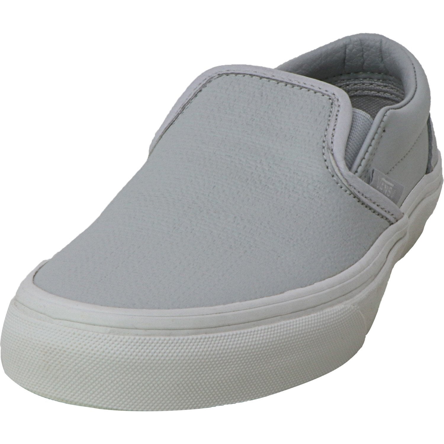 vans glacier grey leather slip ons