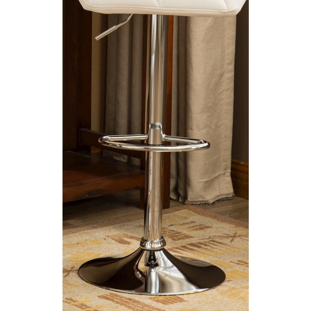 Roundhill Furniture Glasgow Contemporary Tufted Adjustable Height Hydraulic Bar Stools, Set of 2, Black